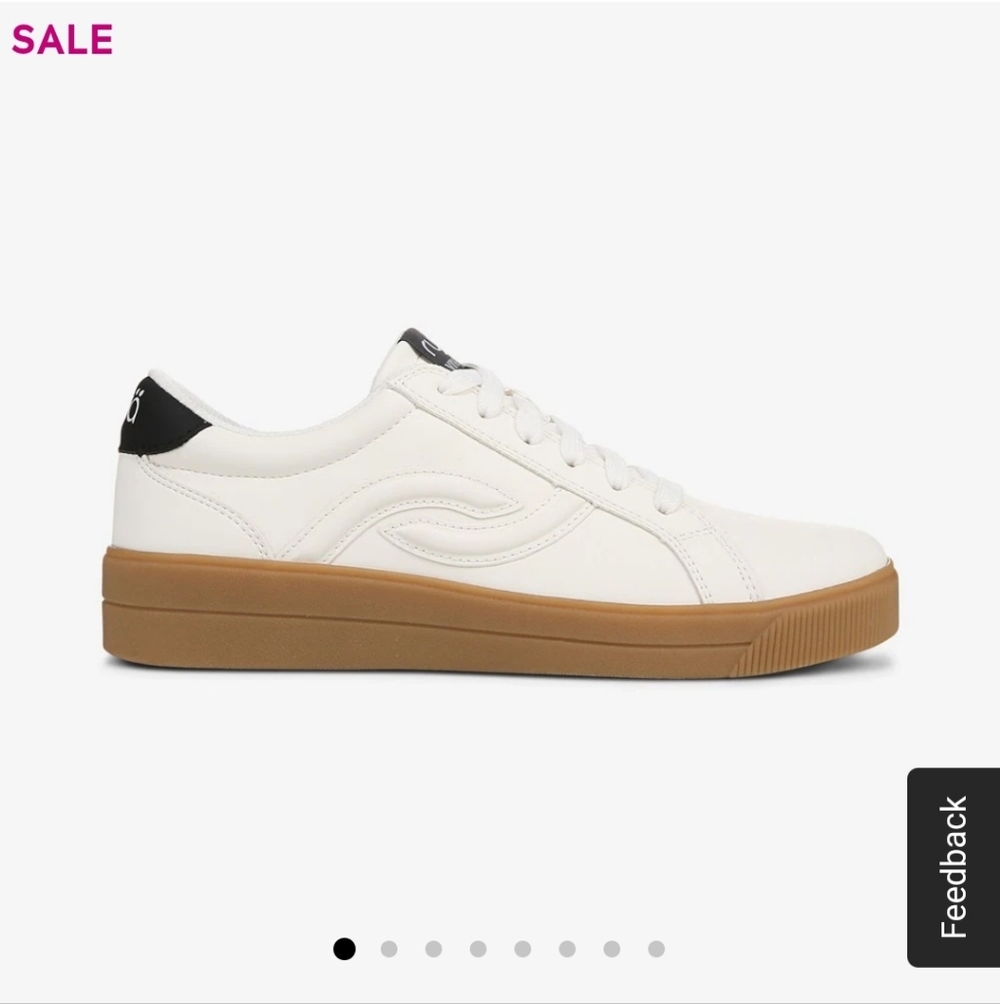 Ryka Viv Classic Faux Leather Sneakers White with Tan Soles